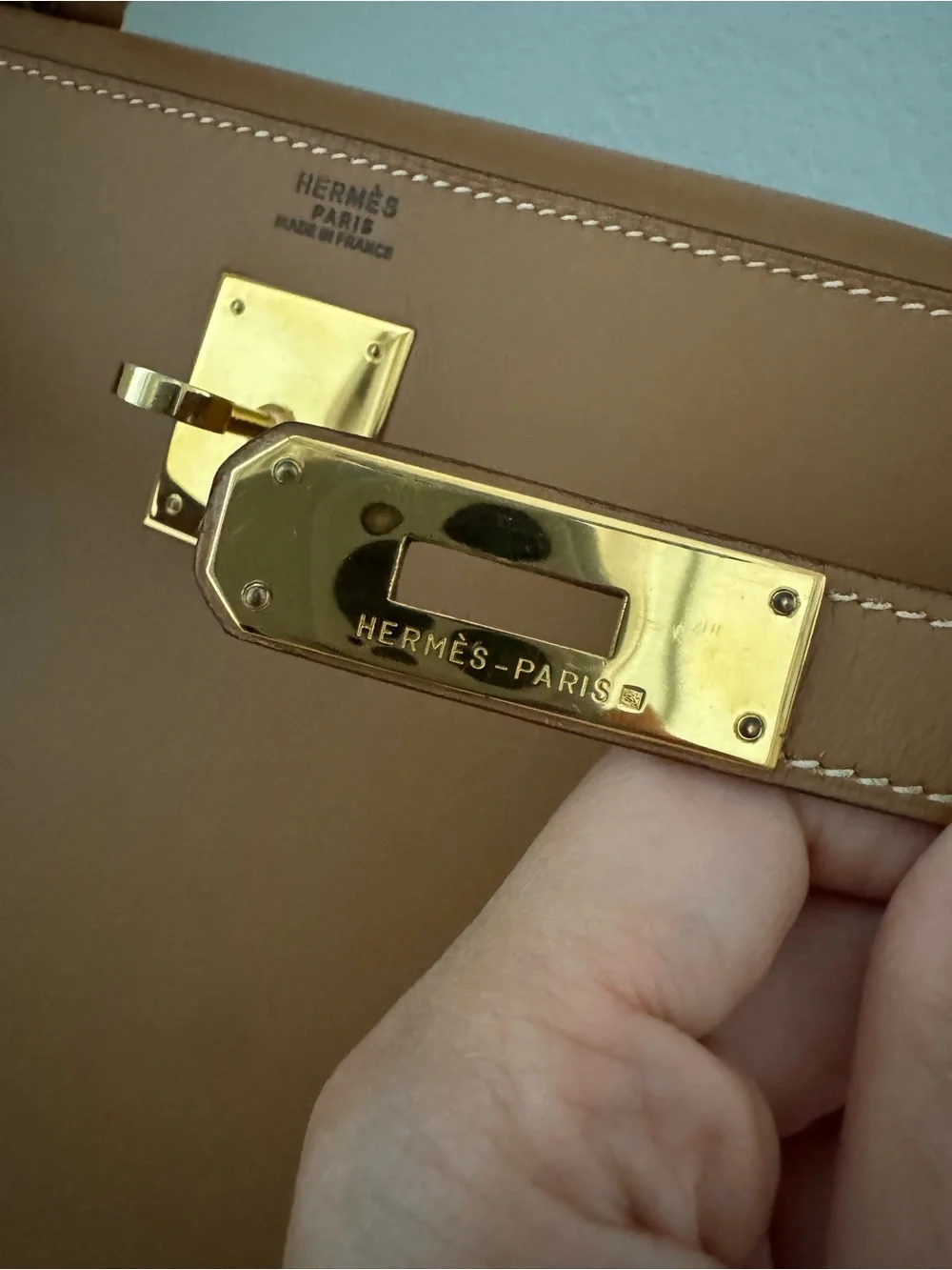 Hermes Kelly 32 Sellier Natural Chamonix GHW